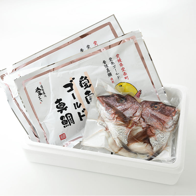 愛南ゴールド真鯛【3枚おろし(アラ付)】〈ハマスイ〉