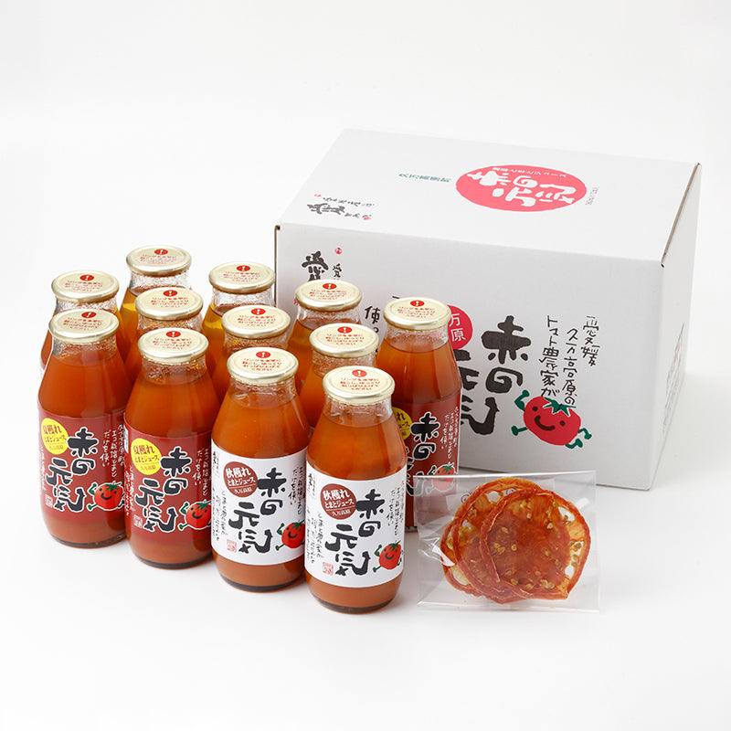 赤の元気 トマトジュースセット【12本】※ドライトマト付〈フォレストリーファーム露口〉